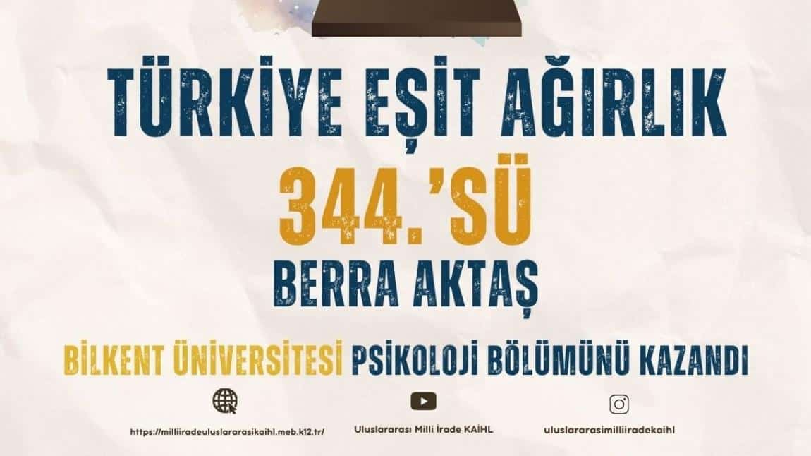 Öğrencimizi Tebrik Ederiz